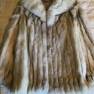 Vintage authentic blue fox fur coat.